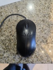 Dell XN966 Corded Black Optical 3 Button Mouse with Scroll Wheel Used 