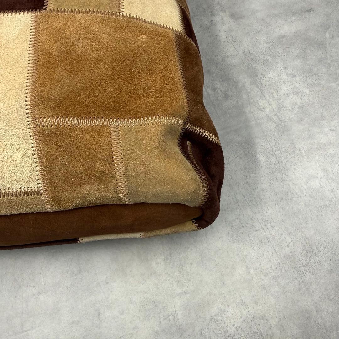 Coach Patchwork Suede Shoulder Bag Brown Authenti… - image 10