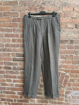 Vintage Giorgio Armani Collezioni Men s Pants, Sz 52, Brown 100% Linen