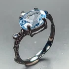 Unique ring Natural Blue Topaz Ring 925 Sterling Silver Size 7.5 /R466497