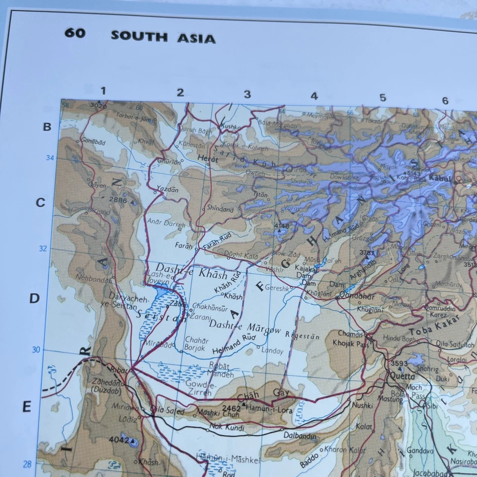 1992: Mapa del sur de Asia PCW #60/61 antiguo marco impreso Atlas vintage  Foto 4 de 4