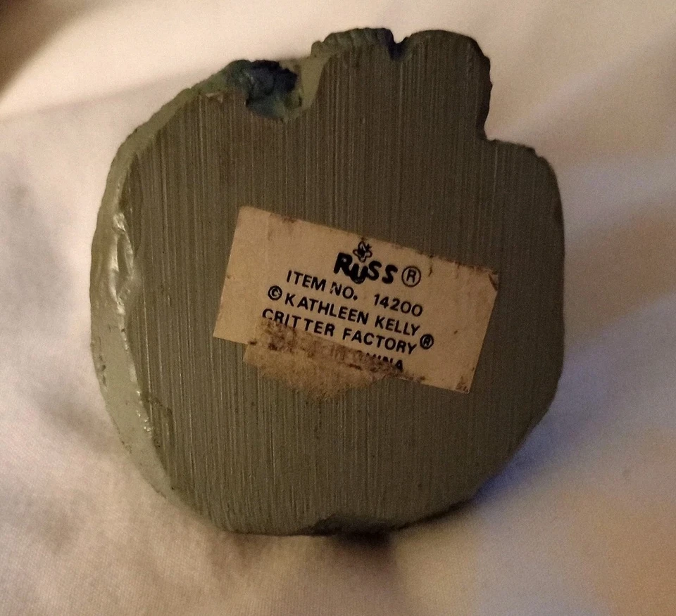 Russ Berrie Kathleen Kelly #1220 Fat Cat Kitty резиновая фигурка синий серый фигурка - Изображение 3 из 3