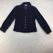 Dressbarn Black Corduroy Cotton Regular Blazer Jacket Women Size Uk M