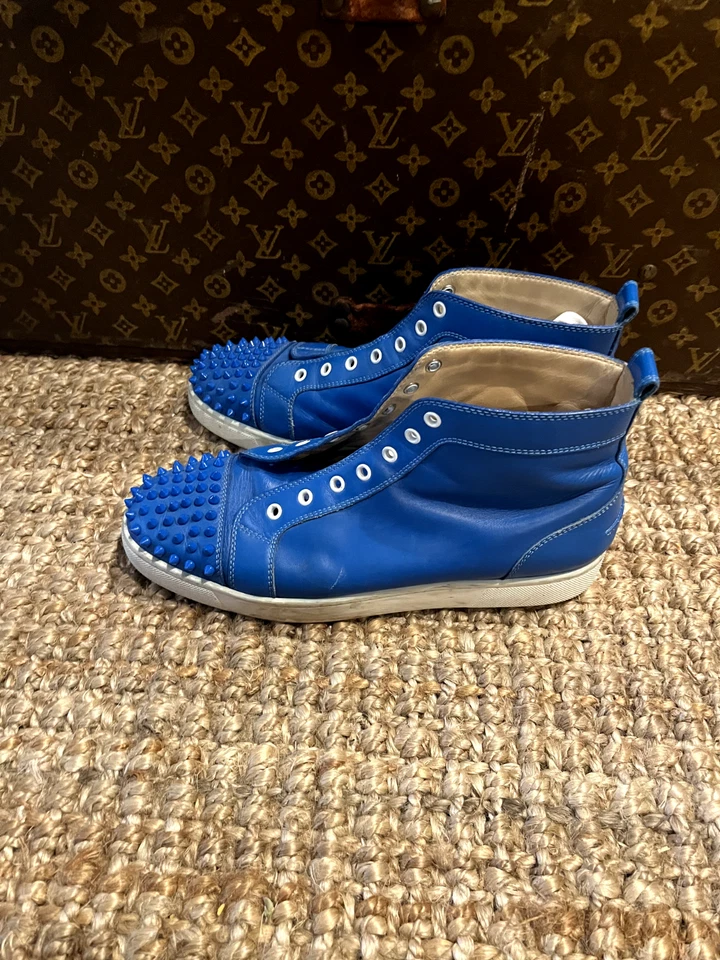 AUTÉNTICAS ZAPATILLAS PLANAS CHRISTIAN LOUBOUTIN High Top Spikes Orlato Azul Talla 44 Foto 2 de 4