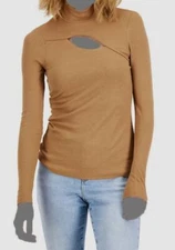 $39 Inc International Concepts Women's Brown Asymmetric Cutout top Size L