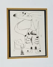 Joan Miro "Barcelona" Plate III Matted offset Lithograph Limited Ed. 1972
