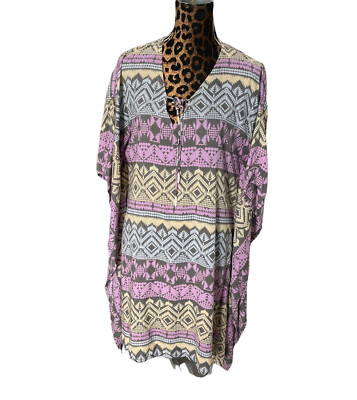 Walker & Wade Kaftan Dress Size S Tribal Print