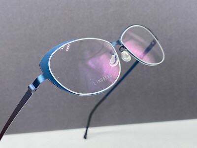 Lindberg Brille Damen Blau Rund oval cat eye Titan 9544 53 Vollrand
