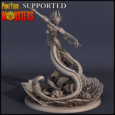3D Printed Print Your Monsters Cecaelia Sanctum Priestess Dark Water Sanctum
