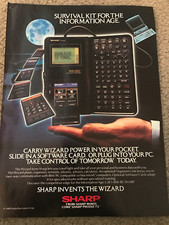 Vintage 1989 SHARP WIZARD ELECTRONIC ORGANIZER PRINT AD