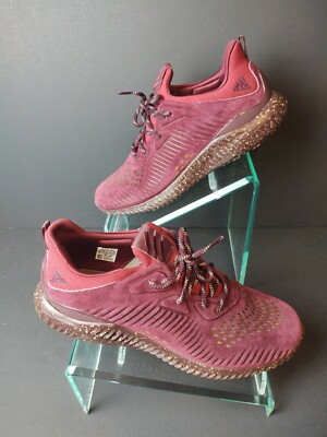 Adidas Men's AlphaBounce CQ1189 Leather Suede Maroon  Running Shoes Size 14.  B5