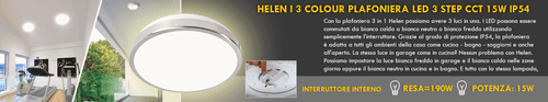 Plafoniera LED CCT 15W lampada tonda soffitto parete 3 in 1 luce esterni balcone - Imagen 7 de 7