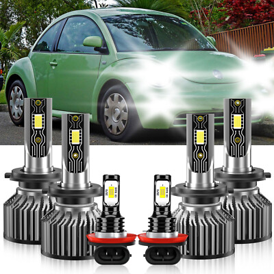 For Beetle 2006-2010 6x LED Headlight Combo + Fog Light Bulb Super Bright White