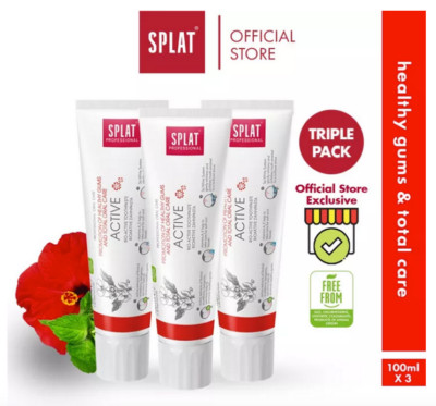 FREE Ship + 3 SPLAT ACTIVE GUM CARE HEMOSTAT TOOTHP DENTAL ASSOCIAT WITH FLUOR