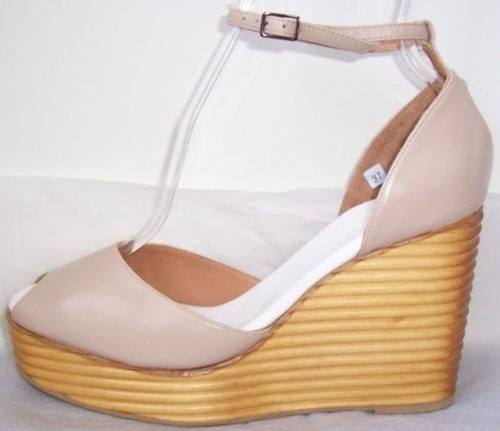 Maison Martin Margiela hellrosa Plateau Keilabsatz Peeptoe Sandale Schuhe 7,5 oder 8,5