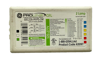 GE Proline GEC226-MVPS-3W 71445 63097 CFL Ballast