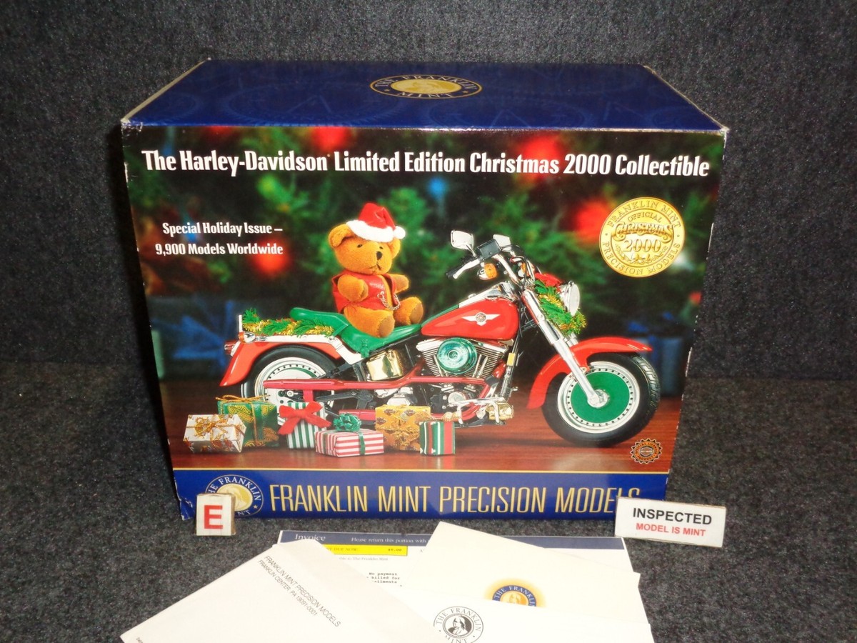 Franklin Mint Harley Davidson Motorcycle 2000 FAT BOY CHRISTMAS ED