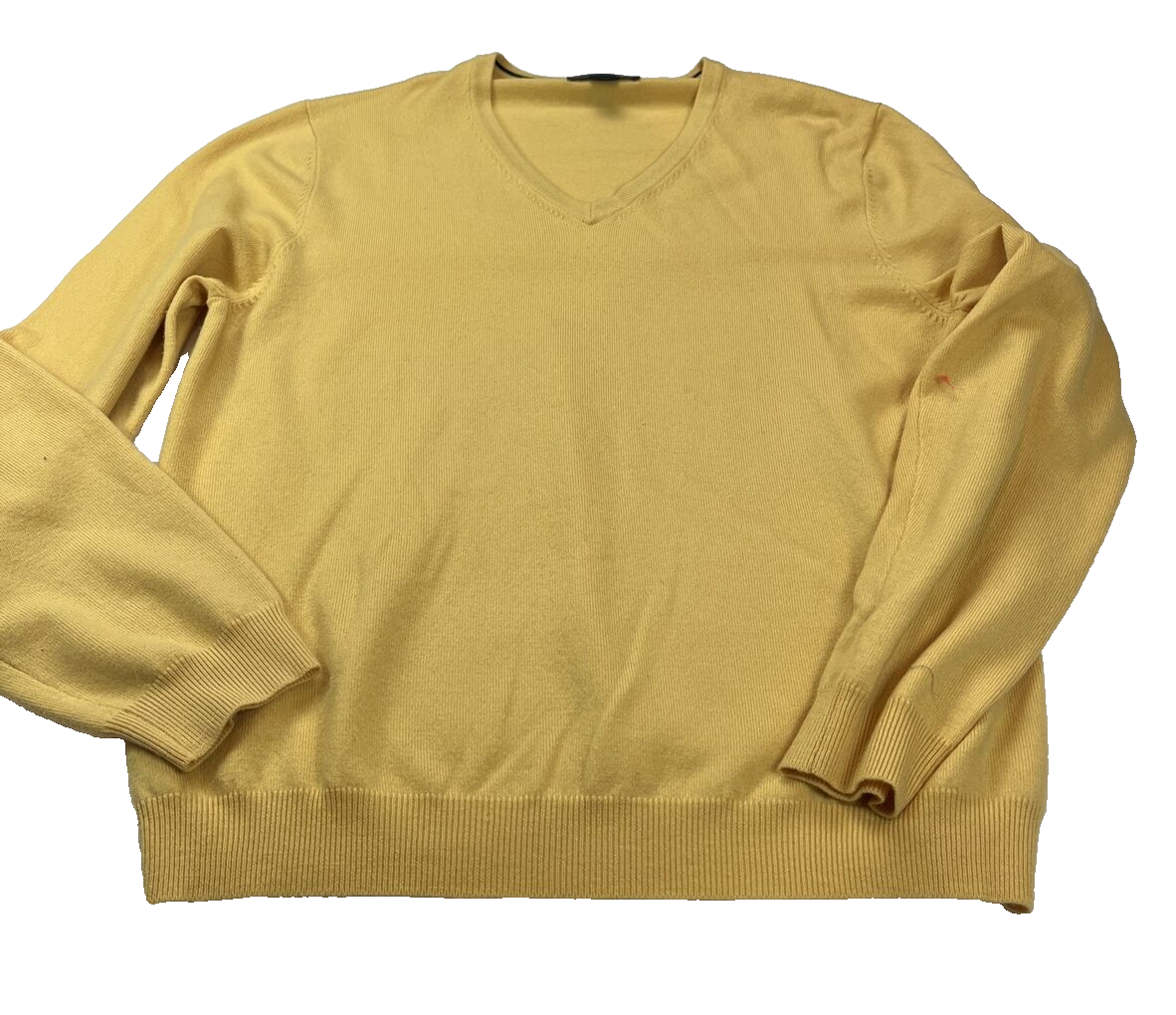 Mens Brooks Brother L Yellow V Neck Sweater Merino Wool Blend | eBay