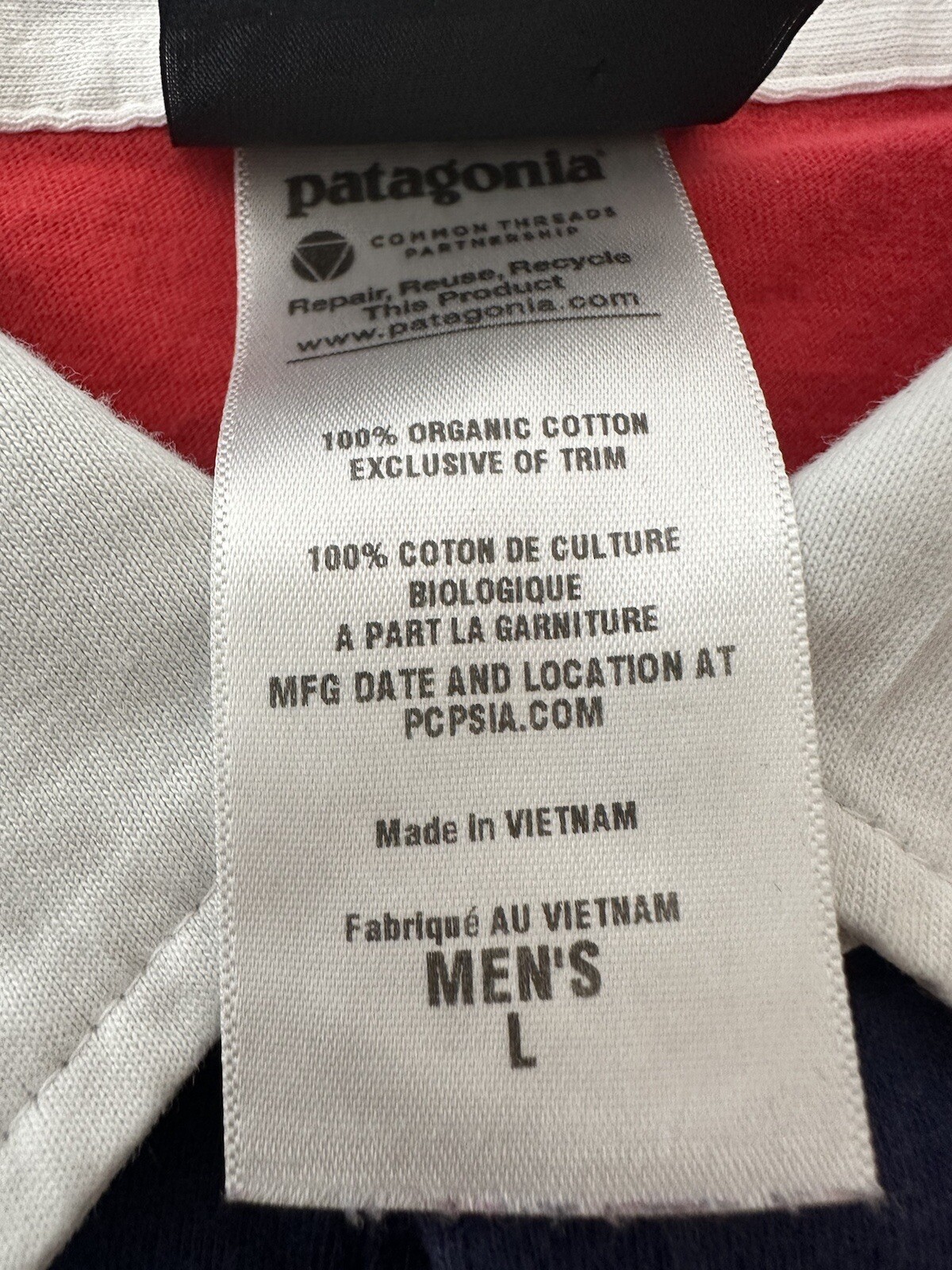 Patagonia Polo Shirt  Men's Large Organic Cotton Striped Short Sleeve thumbnail 6