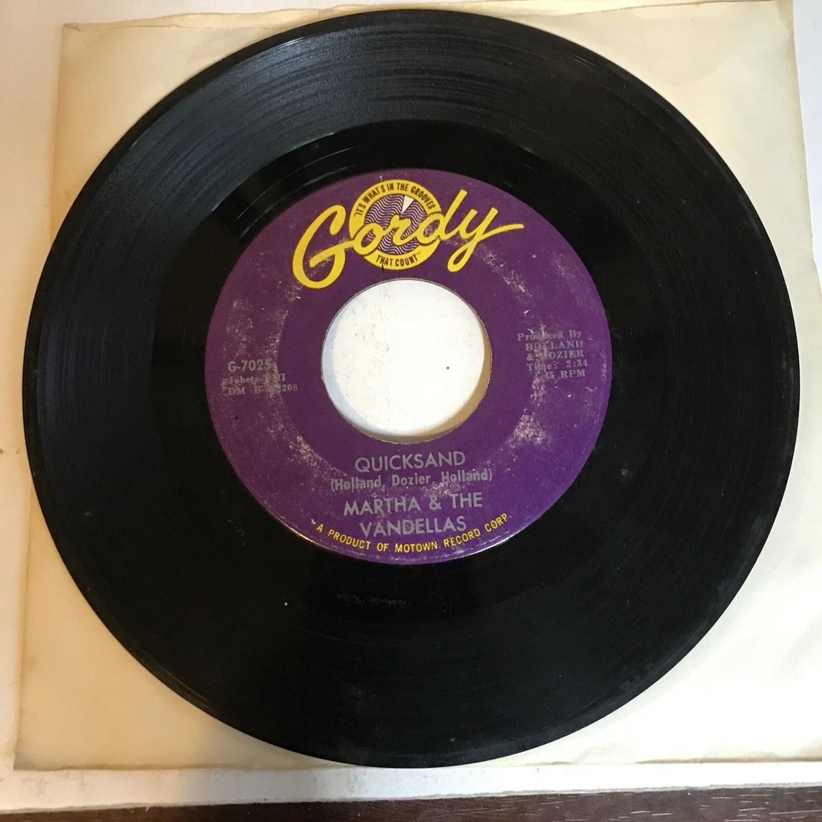 Martha and the Vandellas - Quicksand - Gordy (45RPM 7” Single) VGC+ - DD