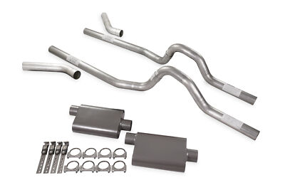 Dual Exhaust Kit 2.5'' 2 Chamber Corner Exit Fits 81 to 87 GM C/K 20 3/4 Ton