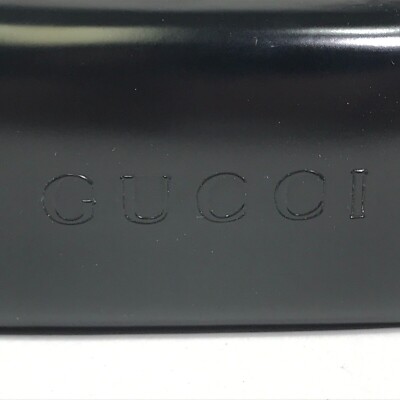Gucci Eyeglasses Sunglasses Case Clamshell Black Patent  display picture 3