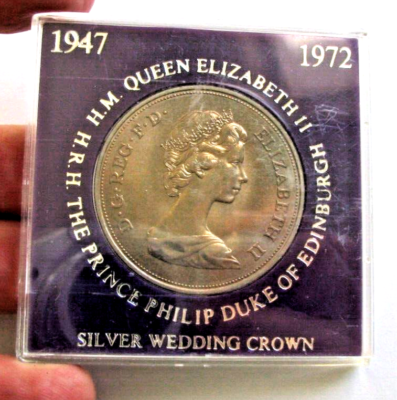 1947-1972 Silver Wedding Crown Elizabeth II The Queen Geat Britain
