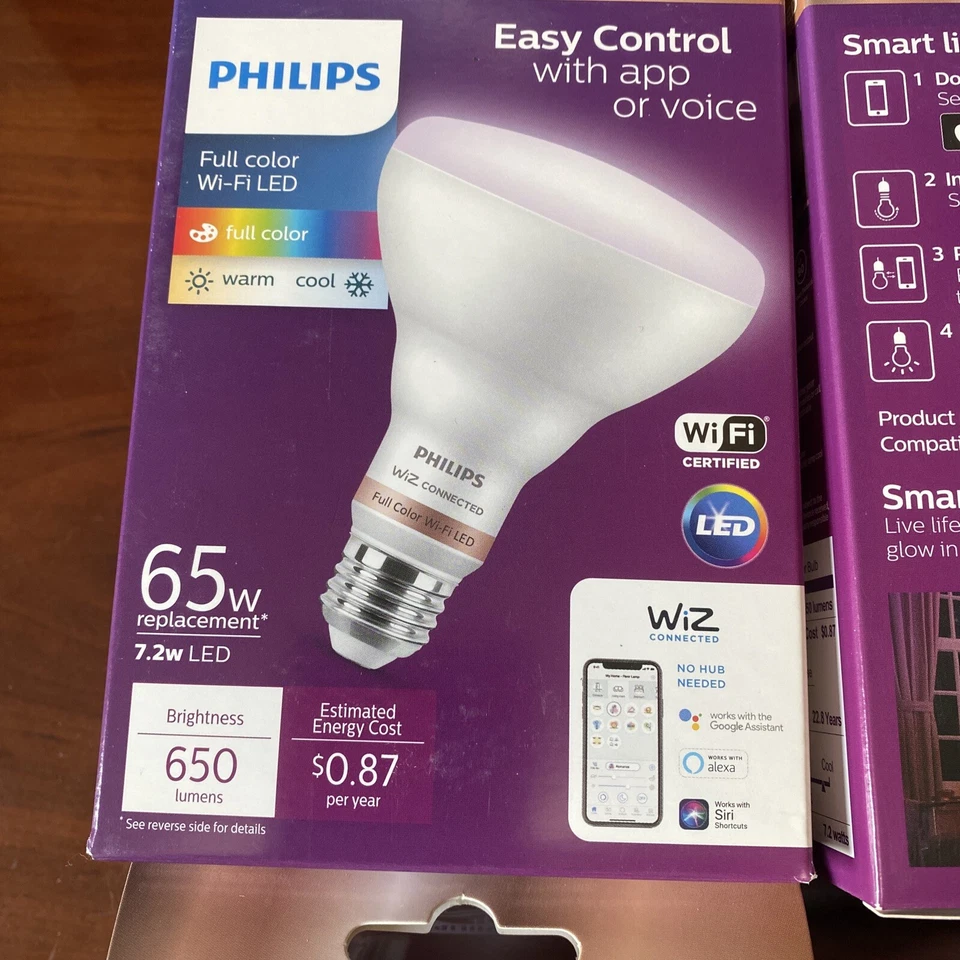 Philips Smart Wi-Fi LED Flood Light, Full Color 65W, 4pack - Image 2 of 4
