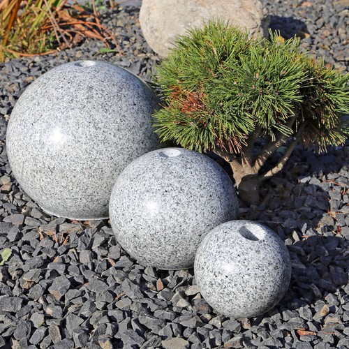 CLGarden 3er Set Granitkugeln Quellsteine für den Bau von Garten