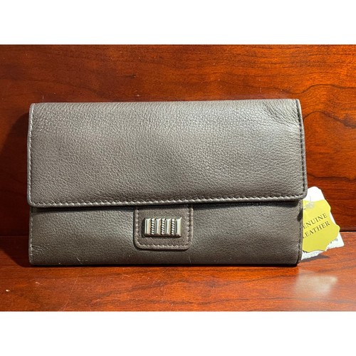 NWT Vtg Royalle Collection Princess Gardner Brown Ladies Genuine Leather Wallet