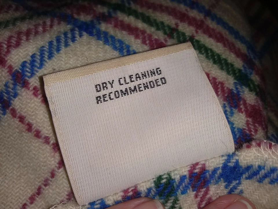 WOOLRICH PLAID THROW BLANKET THIN BLUE/OFF WHITE/GREEN/PURPLE 58" x 58" - Image 4 of 4