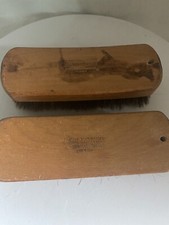 2 ESQUIRE BOOT POLISH brush hand held Pure Sterilized Horse Hair Made USA vtg