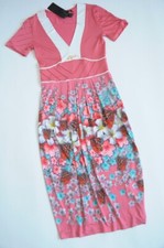 SOGO CLUB Floral V-neck coral tulip dress S / UK 8