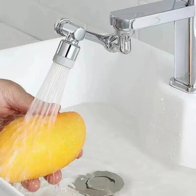 Schwenkbarer Wasserhahn Verlängerung Waschbecken Belüfter Küche Bad Drehung 1080 Grad