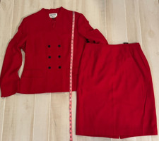 Kasper A.S.L red jacket skirt set 2 pc size 12 women's