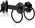 Heavy Duty Garden Ring Gate Latch Black 6"/150mm Fence Door Catch Set