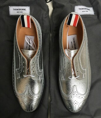THOM BROWNE Pebble Grain Silver EUR 37 Classic Longwing Pebble Grain Silver