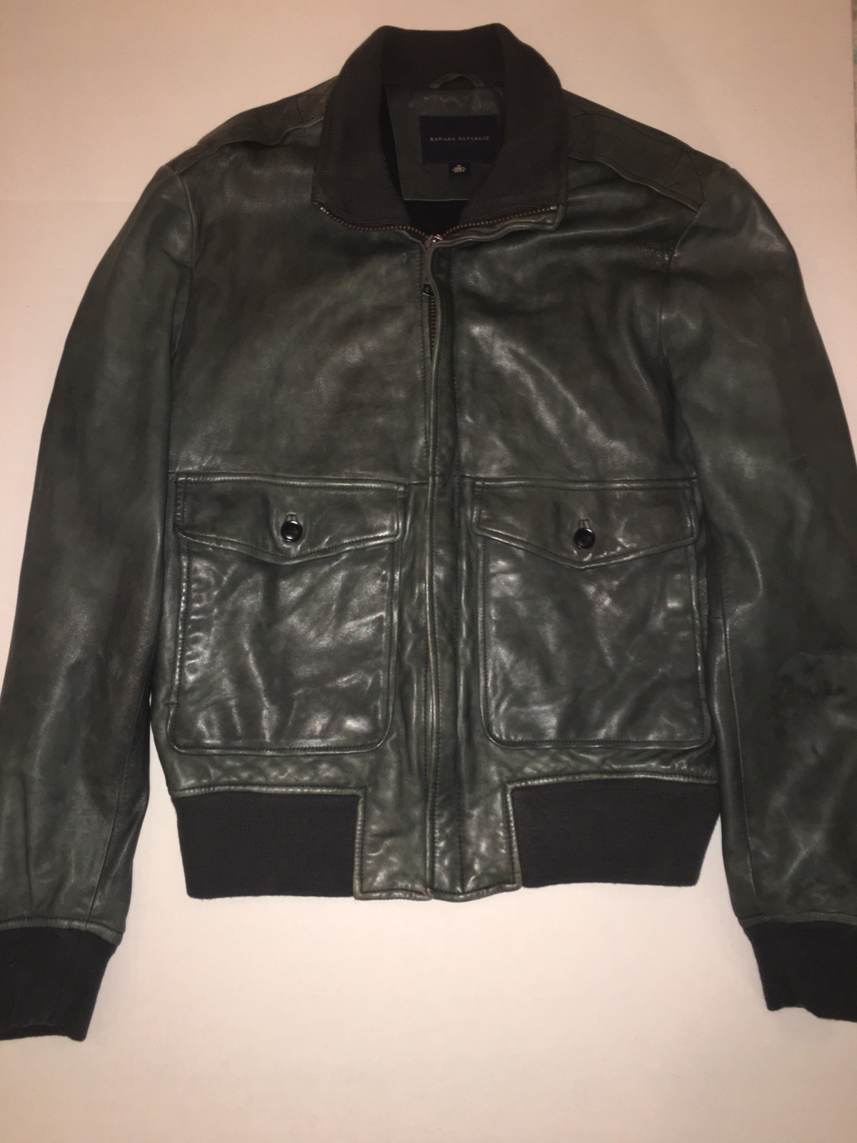 Banana Republic Green Aviator Leather 