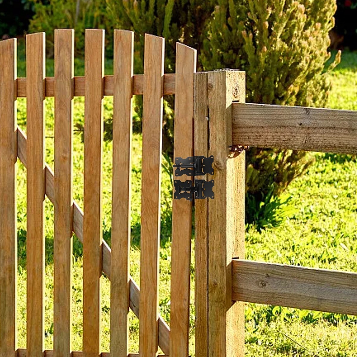 Cerniera Per Cancello Giardino Con Autochiusura - SKYSEN Regolabile Per Recinzioni Legno/Metallo - Foto 2