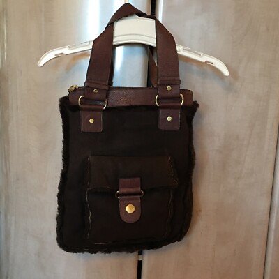 UGG Australia Shearling & Leather Tote Bag   New w/ Dust Bag   Large 15.5 