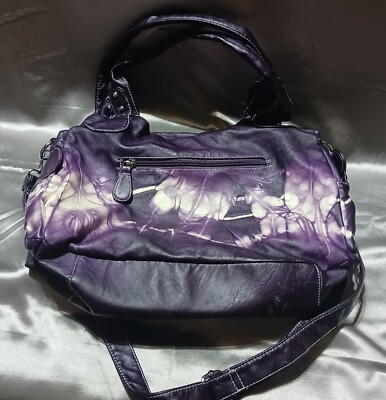 Angel Kiss- Purple & White Women's Large Handbag Pre-Owned Clean