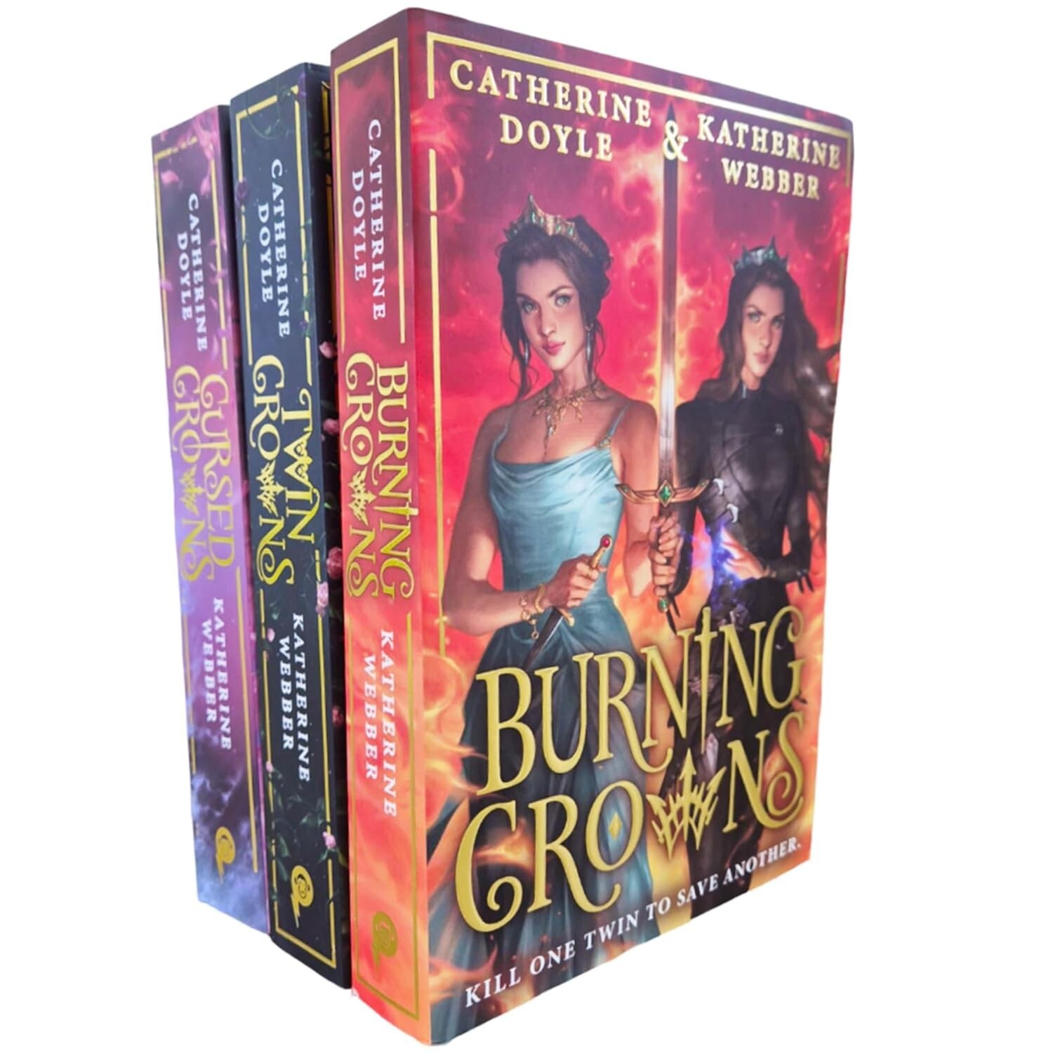 Twin Crowns Series 3 Books Set by Katherine Webber Cursed Crowns, Burning, Twin