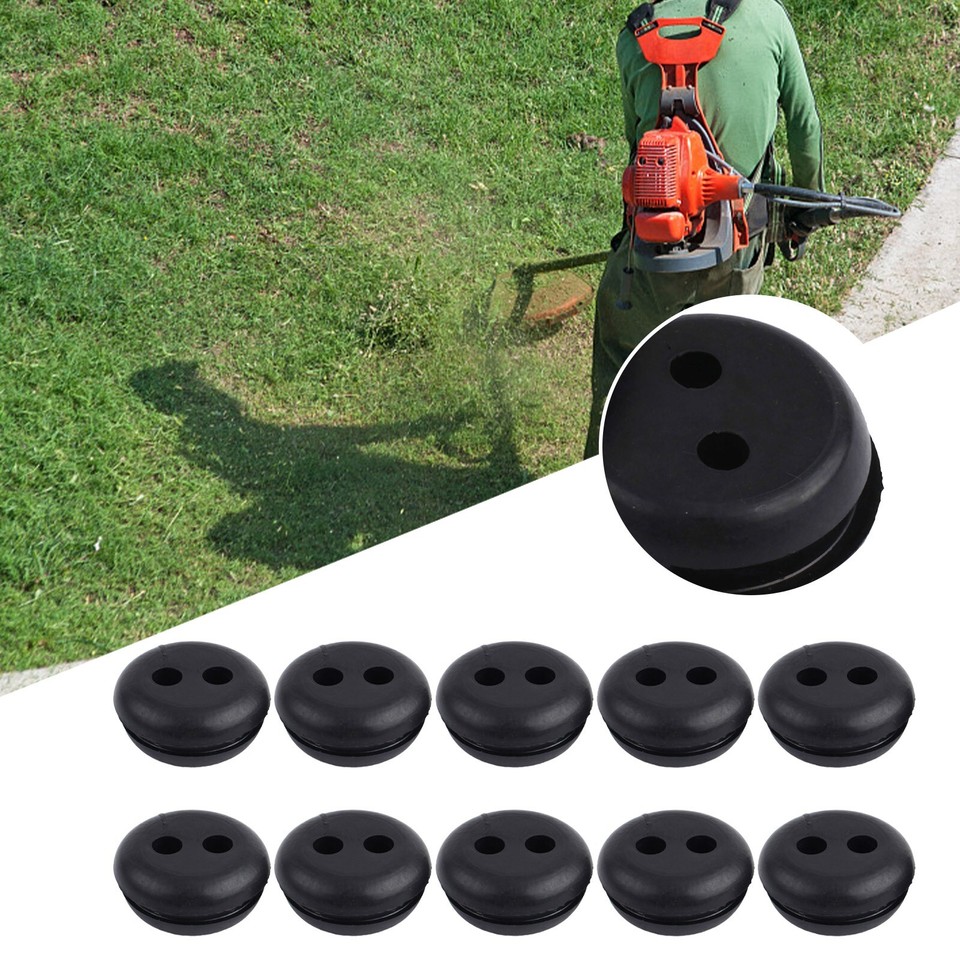 5pcs 2Hole Black Rubber Fuel Gas Tank Line Grommet For HomeTrimmer