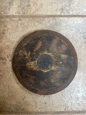 Antique Wooden  Metal Ringed Discus Vintage