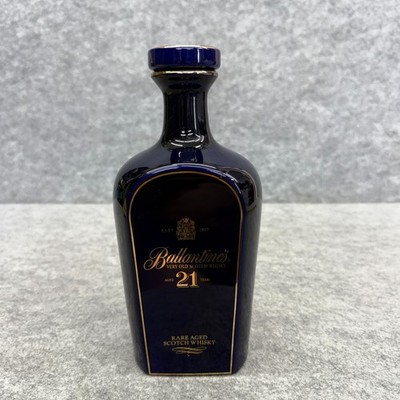 Rare Ballantine's 21 Year Old Empty Blue Wade Porcelain Whisky Decanter 70cl