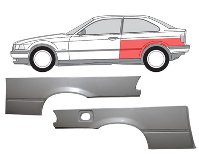 Für BMW 3er 3 E36 1991- 2000 2 Tür Radlauf reparatur blech Kotflügel COUPE/ Satz