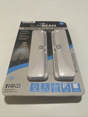 Sensor Brite SlimBeam Wireless Motion Activated LED Lights 2-Pack New Sealed