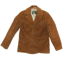 Vintage 70s SCHOTT BROS Rancher Brown Corduroy Button Mens Coat Jacket sz 38 738