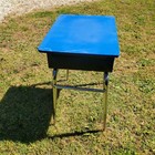 Wood Top (painted) Metal Legged School Desk — photo 2