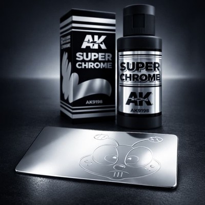 AK Interactive Super Chrome Mirror Effect Miniature Model Kit Airbrush Paint